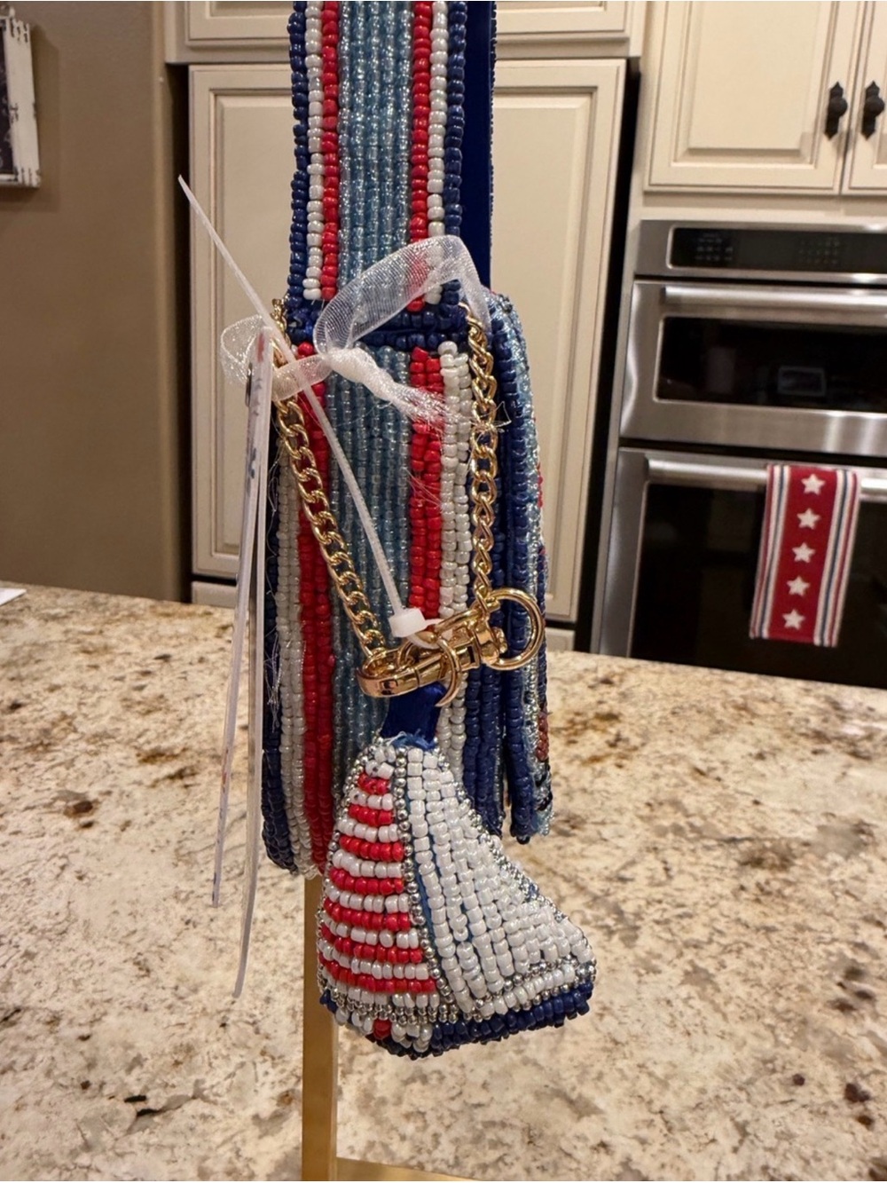 Viral Blue Beaded Sailboat Shoulder Bag - Picture 4 of 9